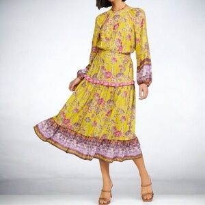 Currant Air (Anthropology) Floral Cut Out Details Dress